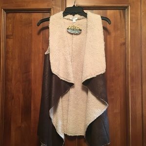 NWT - Brown Suede Sherpa Vest